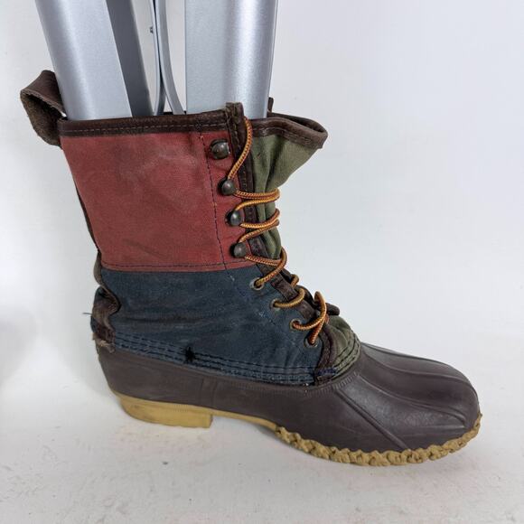 L.L. Bean Signature Duck Boots Women’s 9 Multicolor color block Lace-Up booties - Picture 3 of 10